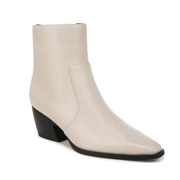 🆕FRANCO SARTO Vittorio Western Zip Bootie Ankle Boot 8 Off White - Picture 1 of 13